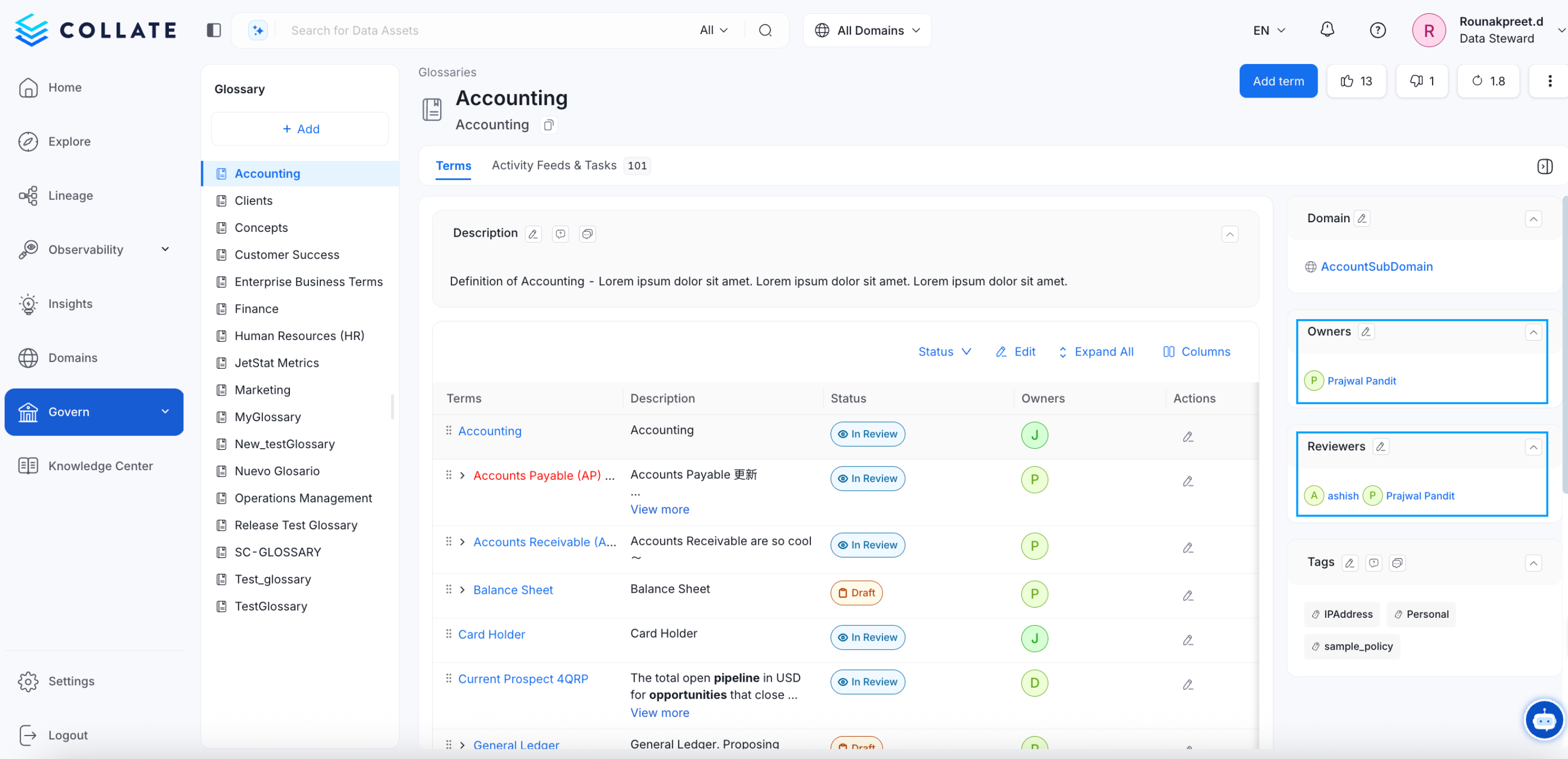 Add Owner and Reviewers